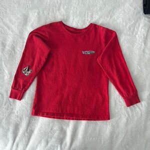 Volcom Red Long Sleeve Tees Casual Cotton Blend